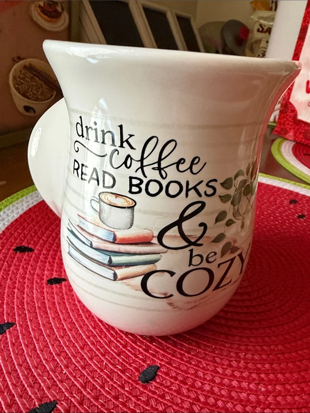 P. Graham Dunn Stoneware Mug - White with Black Logo